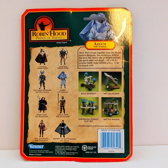 Vintage Robin Hood Prince Of Thieves. Azeem With Scimitar. Kenner 1991. NEW MOC! - Picture 3 of 4
